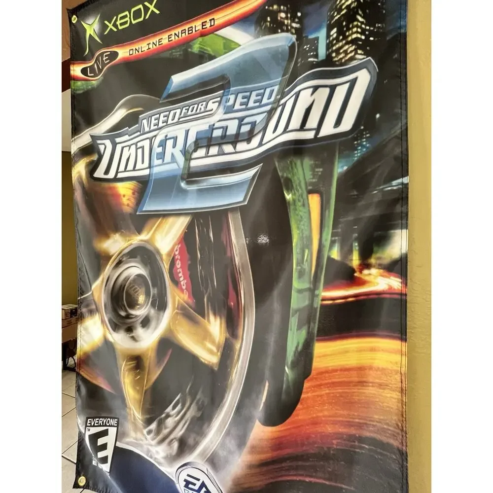 Need for Speed: Underground 2 5ft Flag Microsoft XBOX 2004 Poster EA Games NFS
